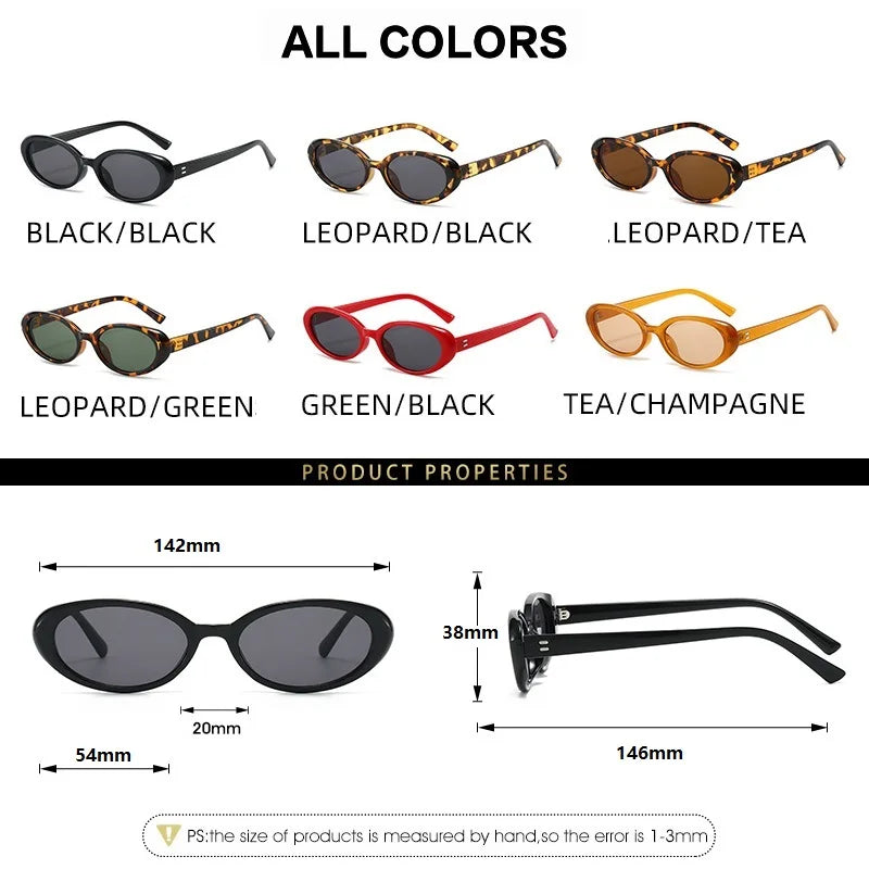 Oval minimalist sunglasses with a low-profile black frame and dark lenses, featuring metallic hinge details.