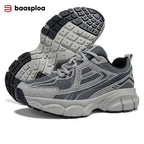 Chunky grey LOVORA™ Element 3D Tech Sneakers featuring mesh panels and a sculpted rubber platform for added height.
