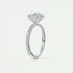Sterling silver ring featuring a round-cut 2 carat moissanite stone, set in a six-prong design with a sparkling band.