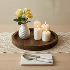 LOVORA™ Rustic Round Wooden Decorative Tray